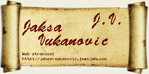 Jakša Vukanović vizit kartica